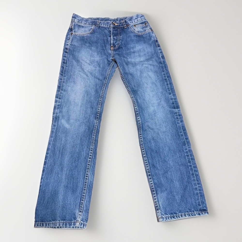The Hundreds Jeans 32 Straight Leg Blue Cotton Selvedge Detail Streetwear